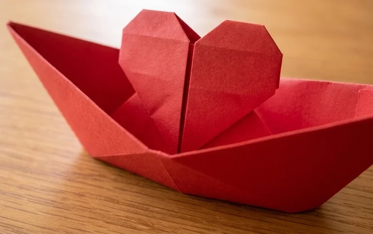How to Make an Origami Heart Boat Box