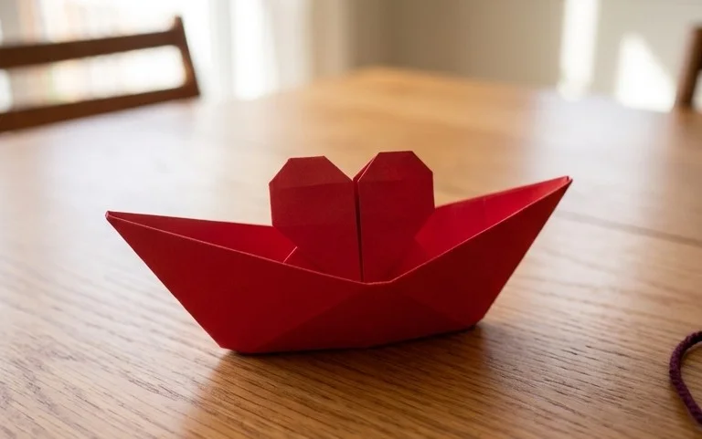 How to Make an Origami Heart Boat Box